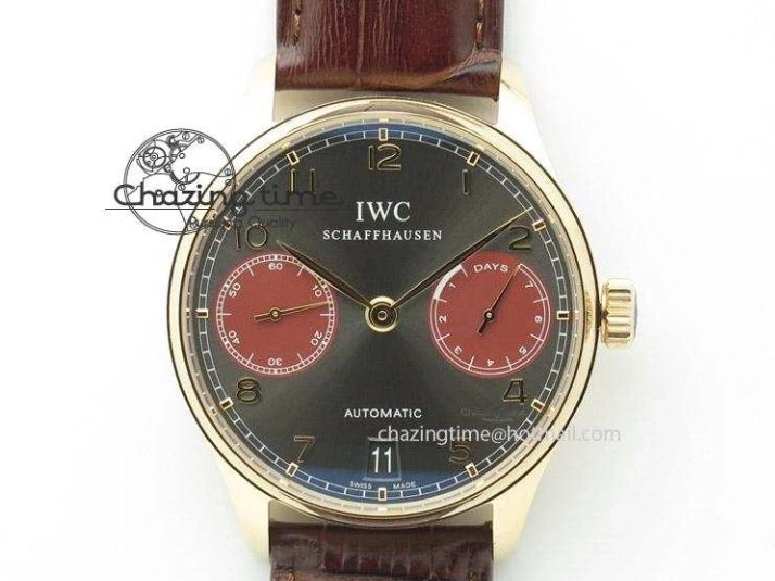 MIROTIME 0208 MoistureWicking Portuguese IW371491 ZF 1:1 Best Edition SS Blue Dial On Leather Strap A79350 (Slim Movement) V 7221